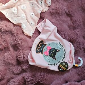 Pink Cat Hoodie with Floral Design
